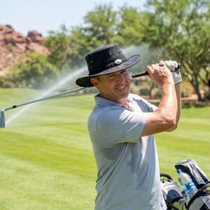 Black Outdoor Sun Hat - Wide Brim Golf Style